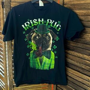 Lucky pug Saint Paddy’s day shirt, medium